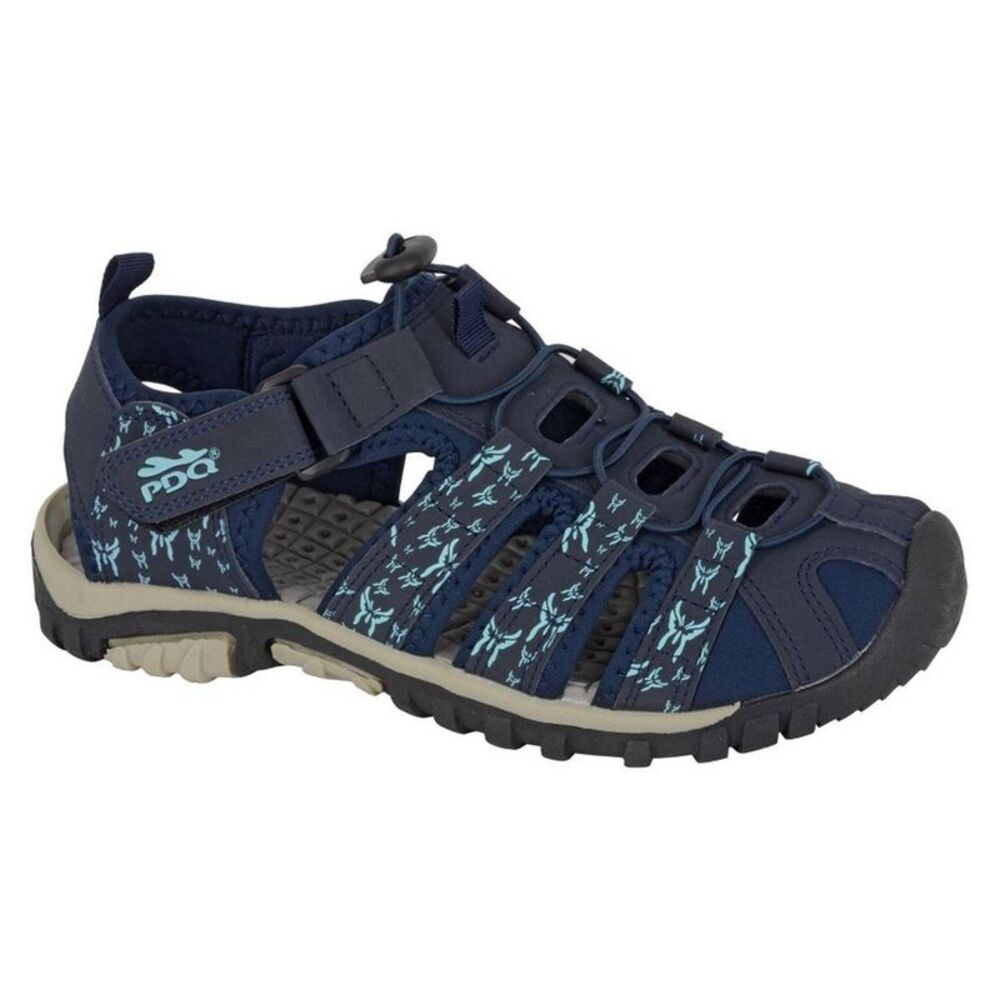 PDQ Womens/Ladies Touch Fastening Sandals / Navy